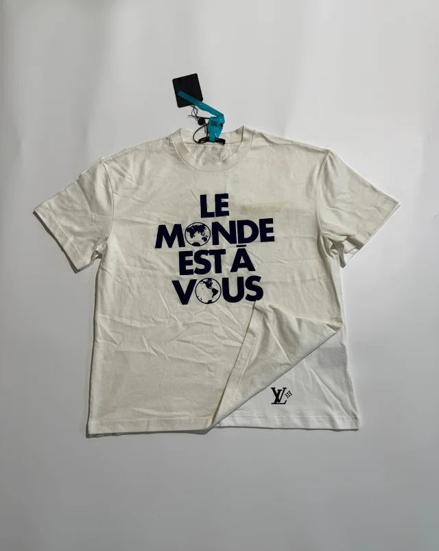Louis Vuitton |  "Le Monde Est À Vous" White Cotton Shirt