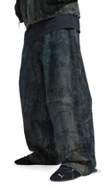 BALENCIAGA Wide-Leg Distressed Camouflage-Print Jeans