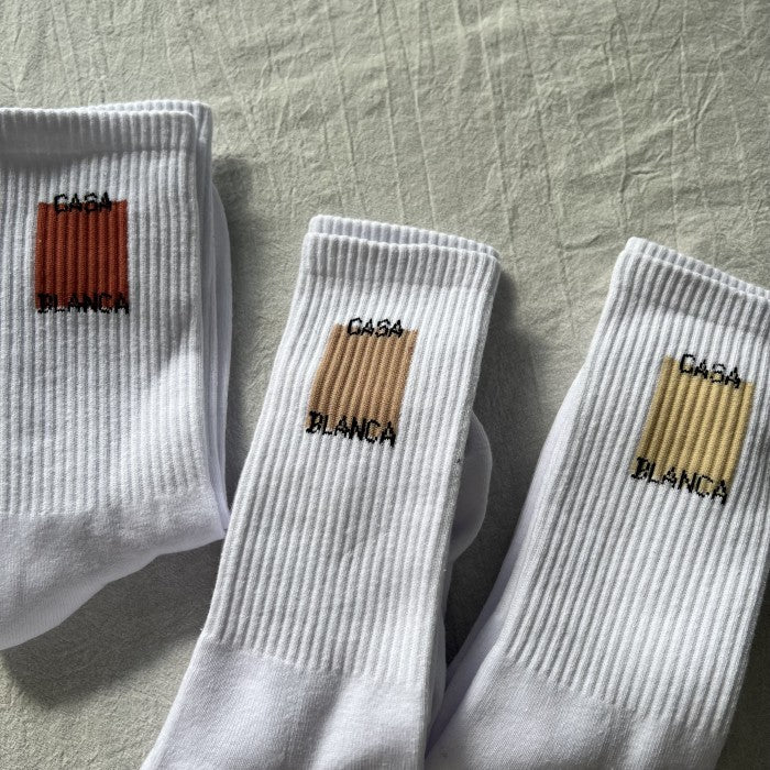 Casablanca Square Logo Ribbed Sport Sock