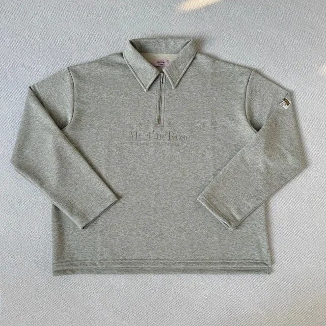 Martine Rose Zip Up Polo Grey