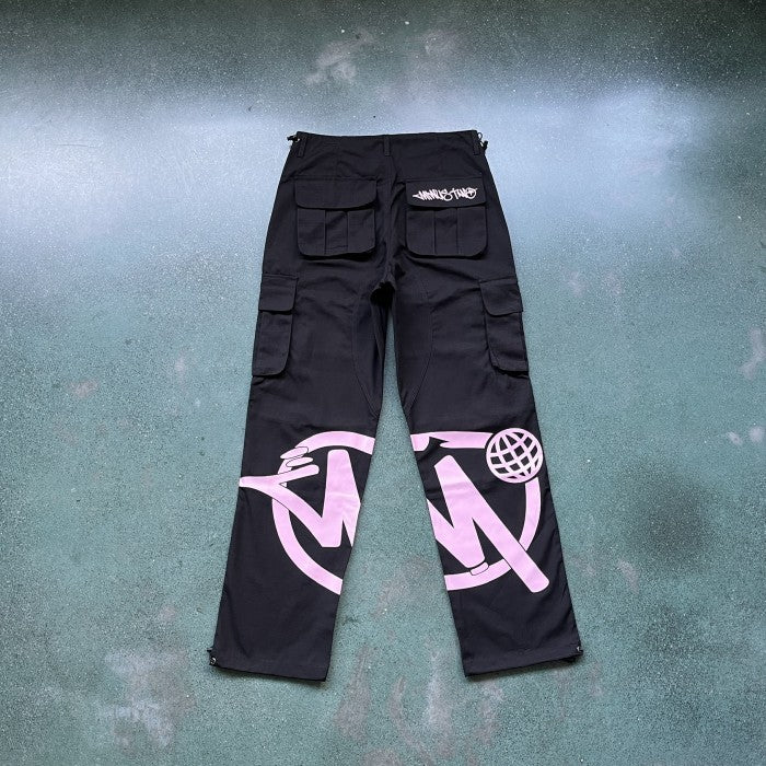 Minus Two Black Graff Cargos - Pink Logo
