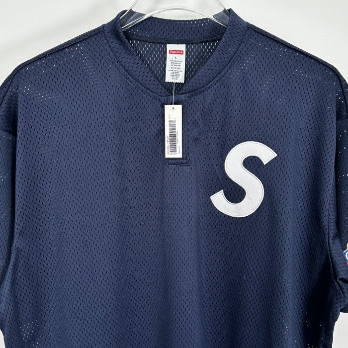 Supreme S Logo Baseball Henley - Navy