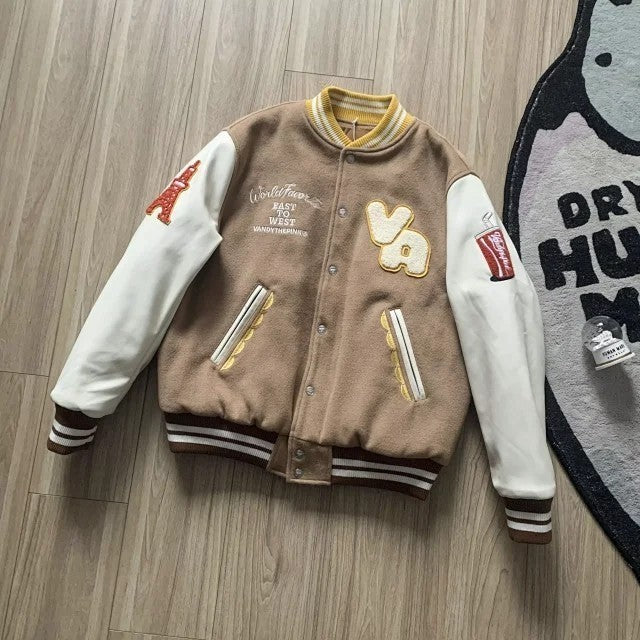 Vandy the Pink charr Burger Varsity Jacket