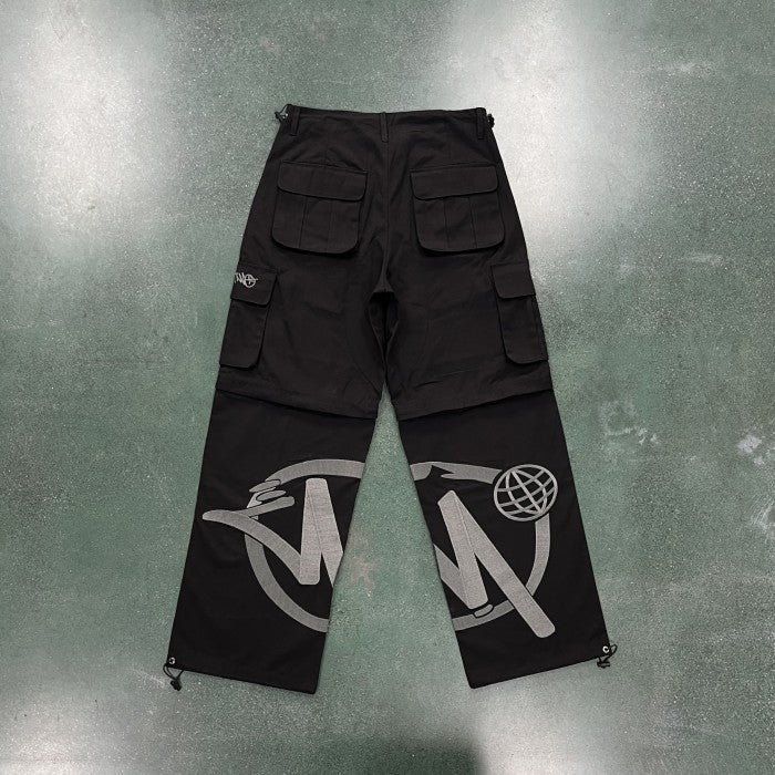 Minus Two Black Detachable Cargo Pants - Gray Logo