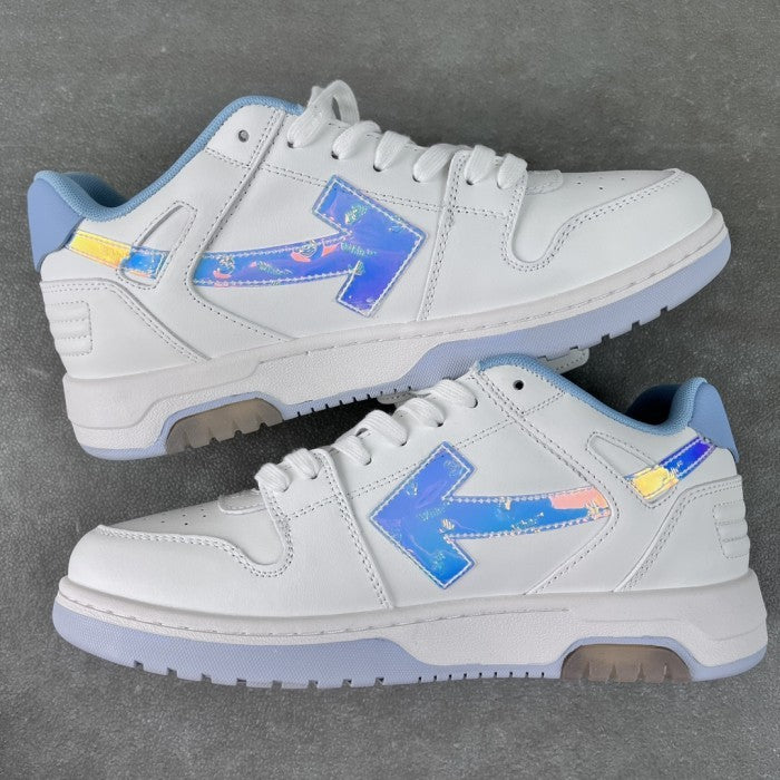 OFF-WHITE Out Of Office 'OOO' Low Tops Sneakers - White Iridescent Blue