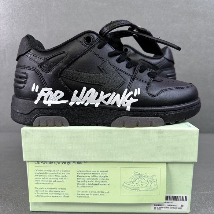 OFF-WHITE Out Of Office OOO "For Walking" Low Tops Sneakers - Black White