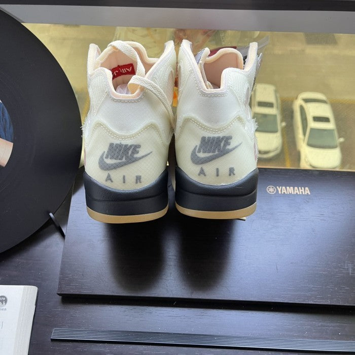 Off-White x Air Jordan 5 Sail Red - DH8565-100