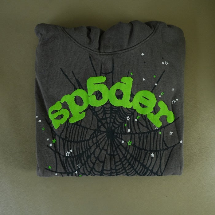 Sp5der Wait Web Hoodie - Slate Grey