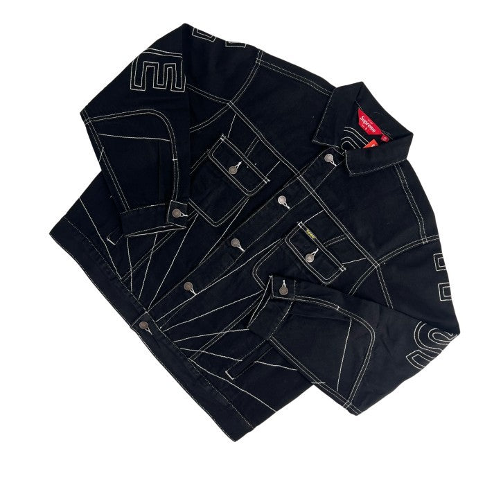 Supreme. Radial Embroidered Denim Trucker Jacket - Black