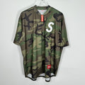 Supreme S Logo Baseball Henley - Woodland Camo