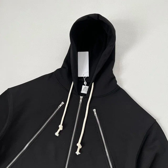 Maison Margiela MM6 Three-Zipper Hoodie - Black
