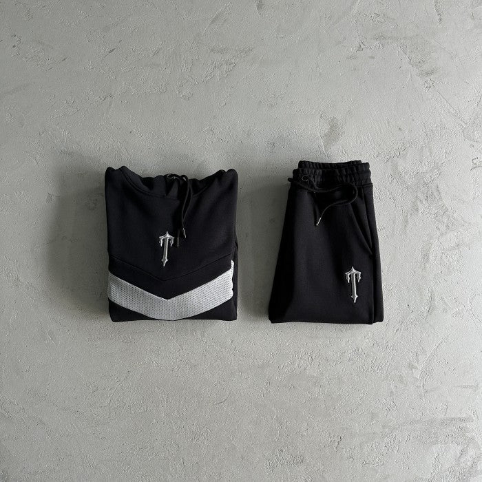 Trapstar V Stripe Hoodie Tracksuit - Black/Grey