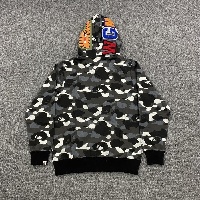 BAPE City Camo Shark Wide Full Zip Double Hoodie