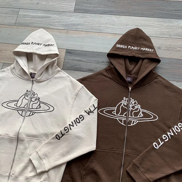 Broken Planet Market - Outer Space Zip Up Hoodie