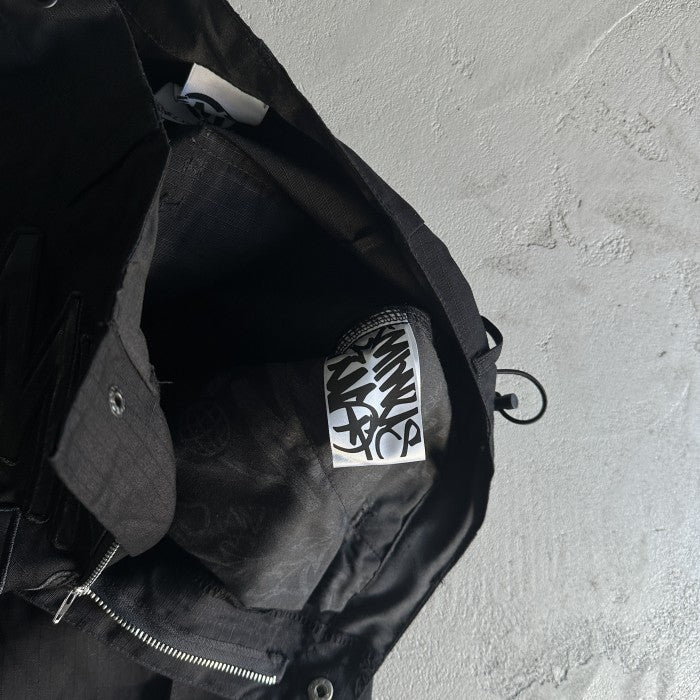 Minus Two Black Graff Cargos - Black Leather Logo