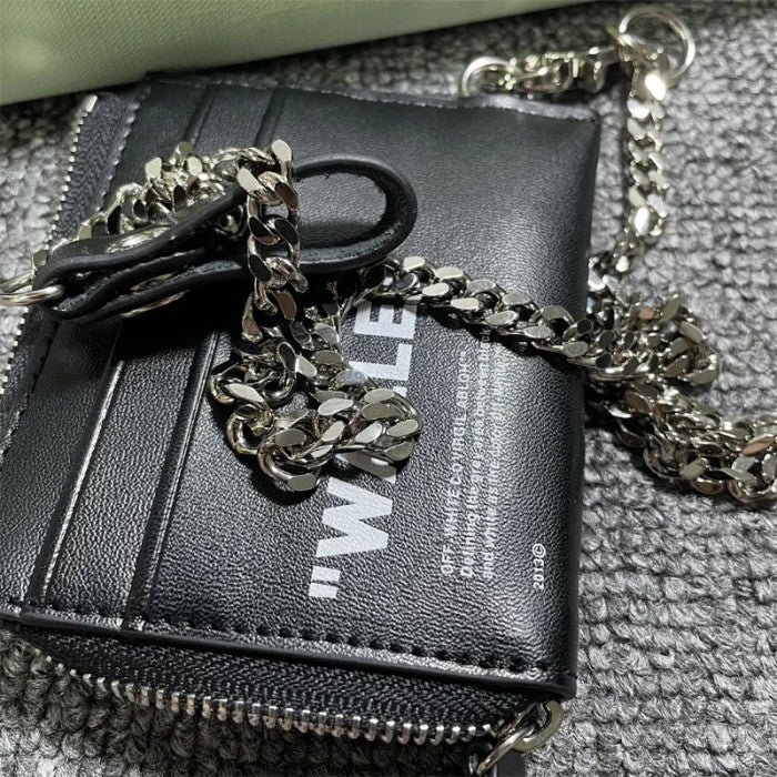 Off-White - Quote chain Wallet "WALLET" Black White