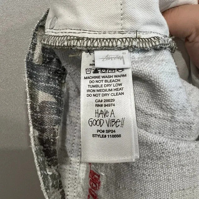 Stussy Big Ol' Camo Canvas Needlepunch Jeans - Woodland Camo - SS24