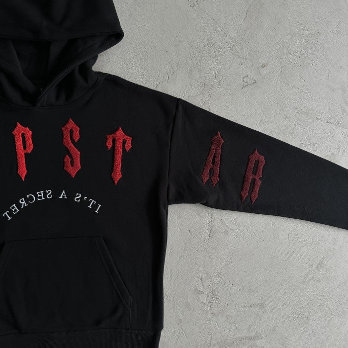 Trapstar Irongate Arch chenille 2.0 Tracksuit - Hoodie & Pants Set - Black/Red
