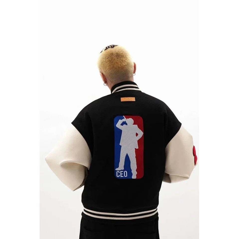 A Few Good Kids CEO Logo Baseball Varsity Black Jacket