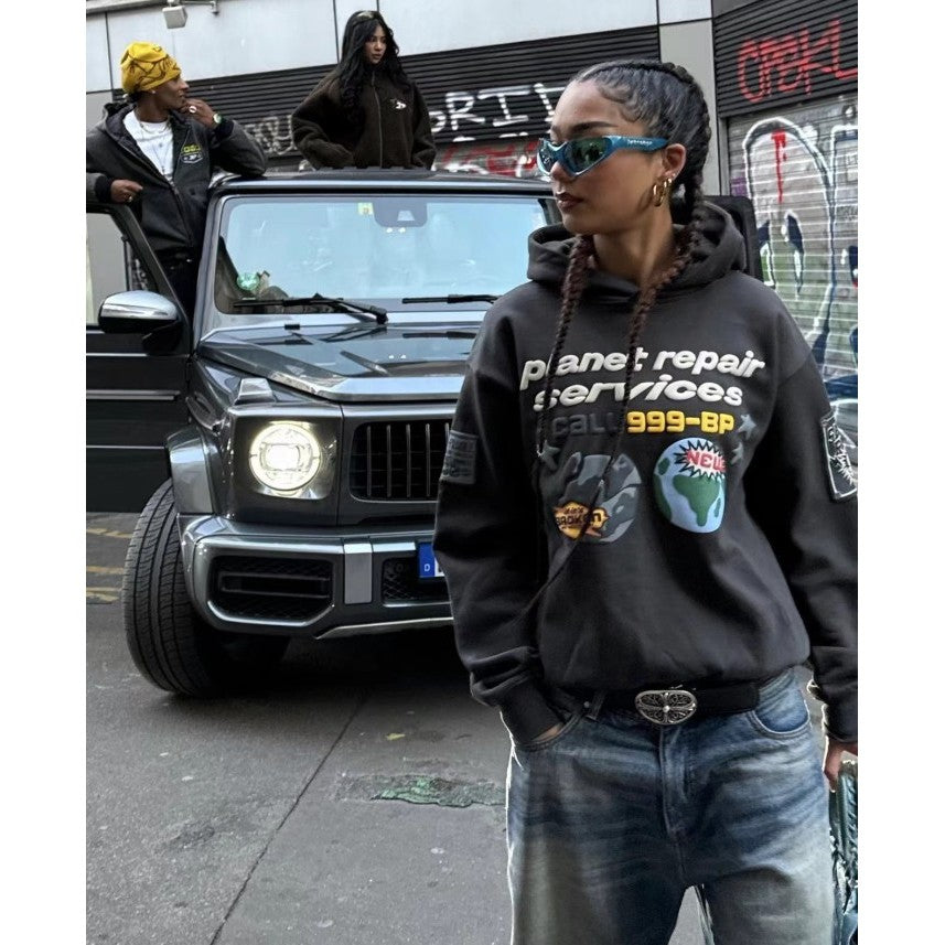 Broken Planet Repair Services Hoodie - Soot Black