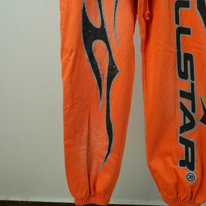 Hellstar Fire Orange Closed Elastic Bottom Sweatpants - Orange Dye