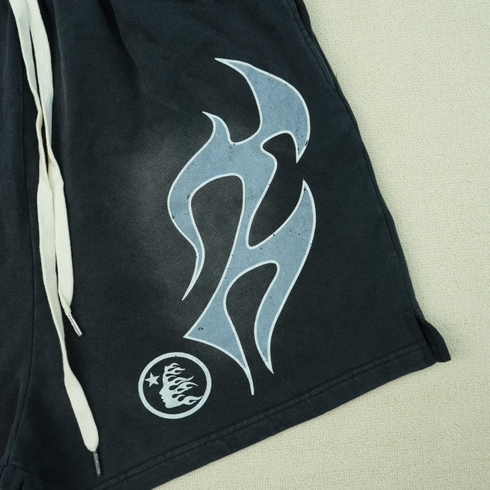 Hellstar Flame Shorts - Black/Grey