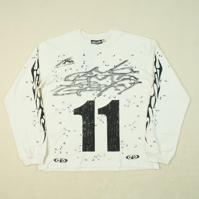 Hellstar Studios Motocross 11 Long Sleeve T-shirt - Cream White