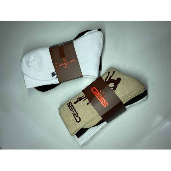 Kaos Kaki Travis Scott Cactus Jack Crossover Socks Pack (3 Pairs/ Pack)