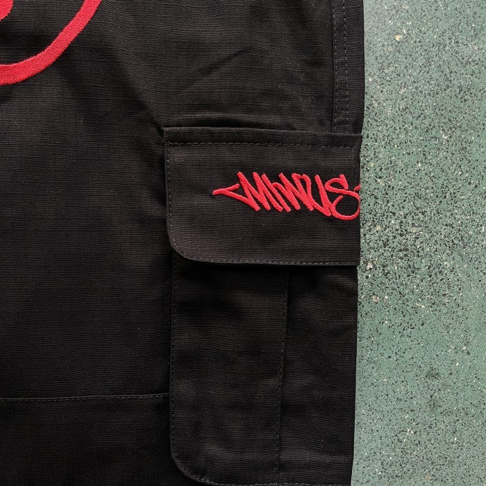 Minus Two Black Detachable Cargo Pants - Red Logo