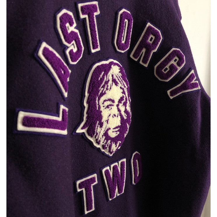 NOWHERE - JONIO (Undercover) x NIGO (BAPE) - Last Orgy Two Purple Varsity Jacket F&F