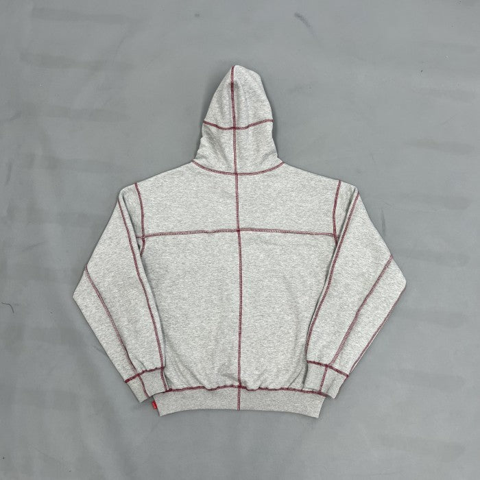 Supreme Coverstitch Hooded Sweatshirt / Hoodie - Grey Red