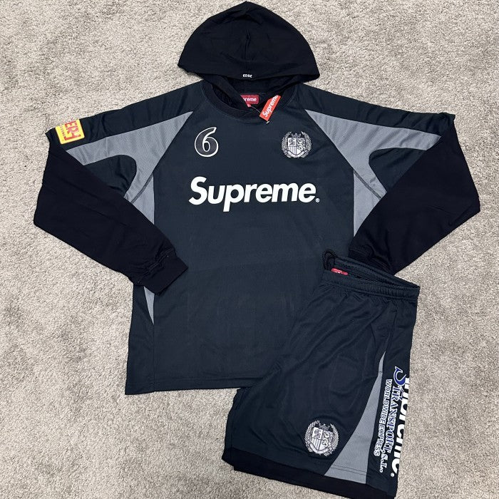 Supreme Hooded Soccer Jersey & Short - Black