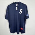 Supreme S Logo Baseball Henley - Navy