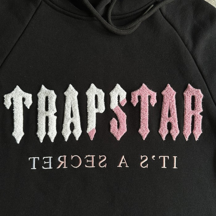 Trapstar Decoded chenille Hooded Tracksuit - Black/Pink