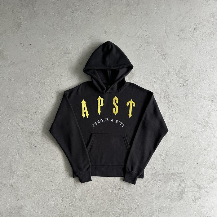 Trapstar Irongate Arch chenille 2.0 Tracksuit - Hoodie & Pants Set - Black/Yellow