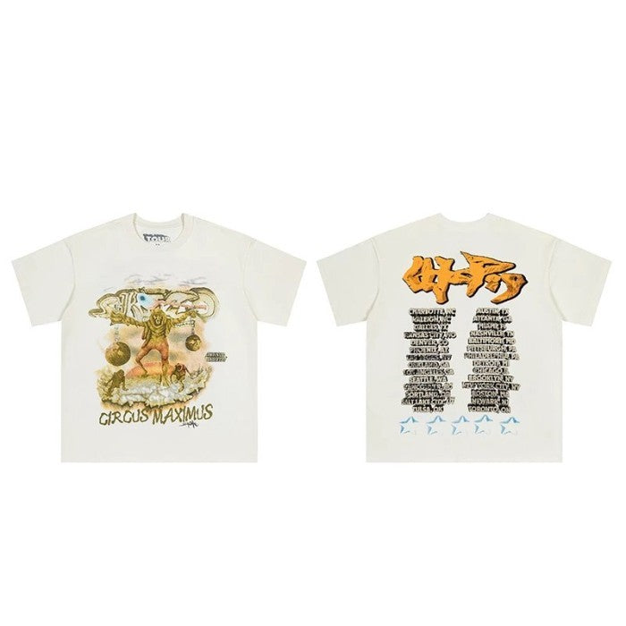 Travis Scott Utopia Tour Skitzo Circus Maximus Tee 'White'
