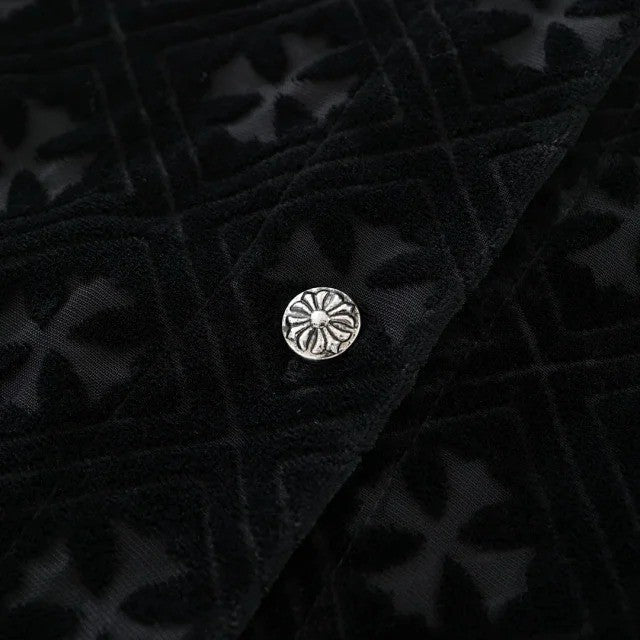 Chrome Hearts Velvet Burnout Cross Long Sleeve Shirt