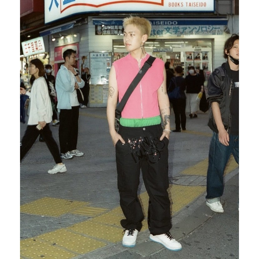 Minus Two Black Graff Cargos - Black Sequin Logo