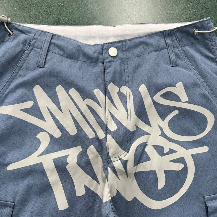 Minus Two Y2K Graffiti Cargo Pants - Dusty Blue