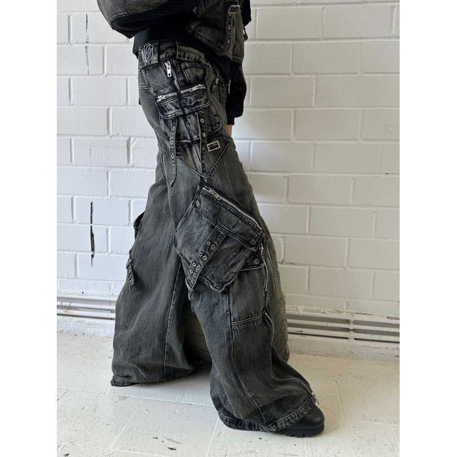 NO/FAITH STUDIOS - Heavy Denim Cargo - Washed Black