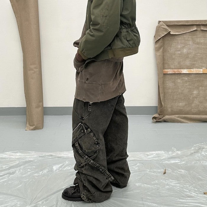 NO/FAITH STUDIOS - Heavy Denim Cargo - Washed Green