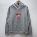 Supreme Cross Box Logo Hoodie Sweatshirt - Heather Grey