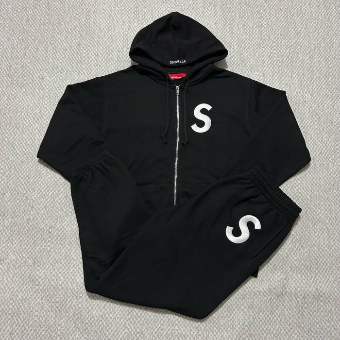 Supreme S Logo Zip Up Hoodie & Sweatpants Set - Black - FW24