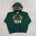 Supreme x MM6 Maison Margiela Skulls Zip Up Hoodie Sweatshirt - Dark Green