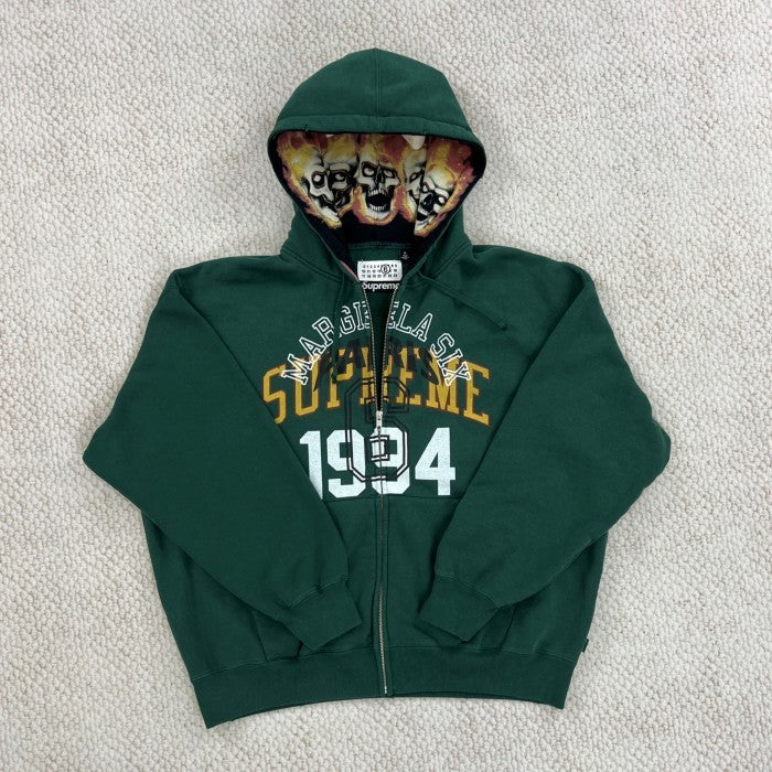 Supreme x MM6 Maison Margiela Skulls Zip Up Hoodie Sweatshirt - Dark Green