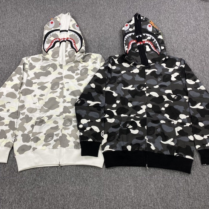 BAPE City Camo Shark Wide Full Zip Double Hoodie