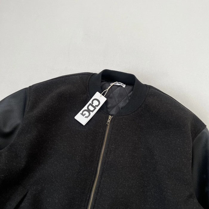 CDGS Homme 1980's Black Wool/Leather Logo Bomber Jacket