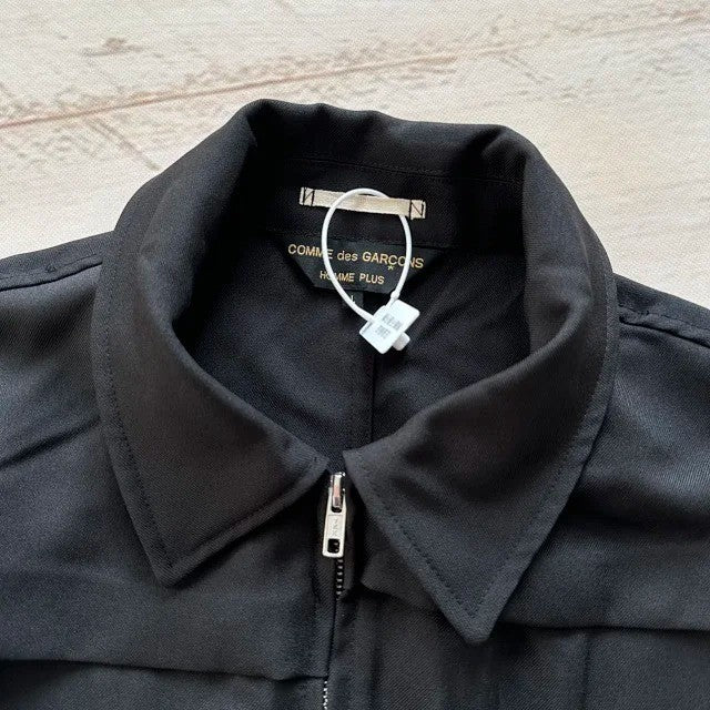 CDGS Homme Plus Garment Treated Layered Zip Jacket Black
