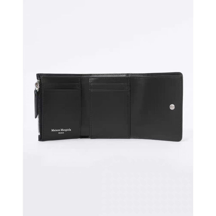 MAISON MARGIELA - Zip Compact Tri-fold leather wallet