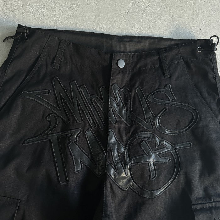 Minus Two Black Graff Cargos - Black Leather Logo